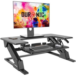 Duronic DM05D21 Workstation bis 49cm höhenverstellbar - Sit-Stand Stehpult mit Tastaturablage - 90cm x 52cm