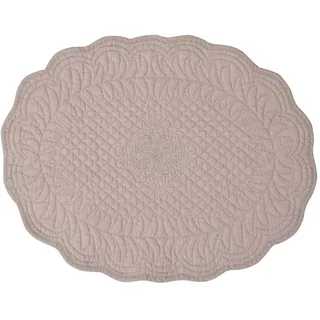Autrefois Tischset Boutis Bastidon, oval, Leinen, 35 x 50 cm, bestickt aus Baumwolle, French Style, Shabby Charme