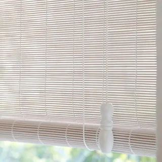 Retro Bambus Rollo Weiß Jalousine Bambusrollo,Individuell anpassen Bambus Raffrollo,Natur Holzrollos,Innen außen Garten Terrasse Sonnenschutz und Sichtschutz Rollo Seitenzugrollo Für Fenster und Türen