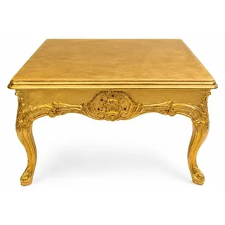 Casa Padrino Barock Couchtisch Gold 80 cm - Quadratischer Barockstil Wohnzimmertisch - Barock Wohnzimmer Möbel - Antik Stil Möbel