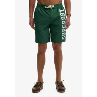 Superdry Badeshorts LOGO 19 BOARDSHORT lockere Passform, bedruckte Optik, aus Polyester grün XXL