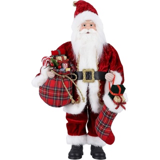Uten Weihnachtsmann 45,7cm/18“ Santa Claus Figuren animierte Weihnachtsstern stehend Santa Figur mit Geschenk und Weihnachtsbaum für Tischplatte Figur Ornamente Weihnachtsfeier