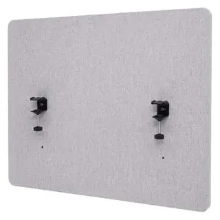 Mendler Akustik-Tischtrennwand HWC-G75, Büro-Sichtschutz Schreibtisch Pinnwand, doppelwandig Stoff/Textil ~ 60x75cm grau