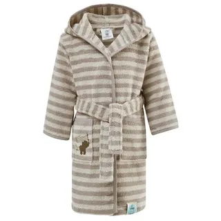SEI Design Kinderbademantel Babybademantel Bademantel für Junge und Mädchen, Langform, 100% Bio-Baumwolle, Kapuze, Gürtel, inkl. Geschenkverpackung beige 74 | 74 cm