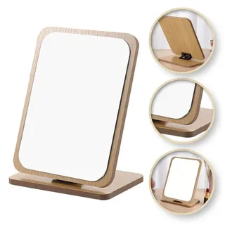 Kosmetikspiegel aus Holz – Rechteckig, Standspiegel, Verstellbar, 22 cm