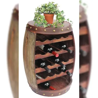 DanDiBo Weinregal Holz mit Ablage Weinfass 1546 Fass 70 cm Flaschenregal Flaschenständer Weinständer Bar