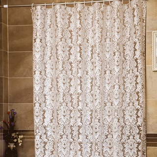 LCAWEI Duschvorhang, weiße Blumen, wasserdicht, PEVA, 200 cm lang – extra breit, 300 cm, schimmelresistent, Duschvorhang für Badezimmer (240 x 200 cm)
