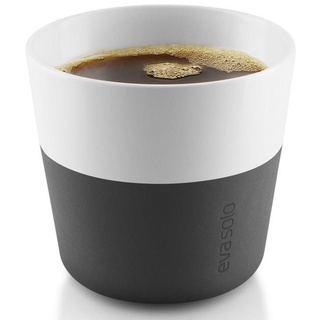 Eva Solo Becher Caffé Lungo Porzellan/Silikon Schwarz 2er-Set, Porzellan schwarz|weiß