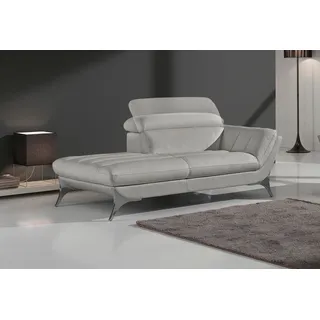 Egoitaliano Recamiere Leder 1-Sitzer Silber