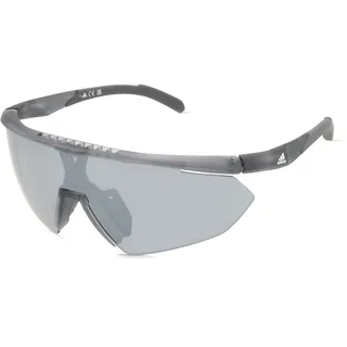 Adidas SP0015 Herren-Sonnenbrille Halbrand Monoscheibe Kunststoff-Gestell, Grau