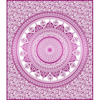Miracle Home Mandala/Pareo Multi 311, 100% Baumwolle, Fuchsia, 210 x 240 cm