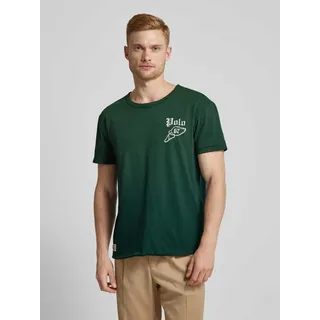 T-Shirt mit Label-Print, Dunkelgruen, XL