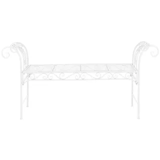 [en.casa] Gartenbank Cossila 70x147x46 cm Weiß