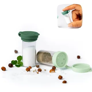 LEKKABOX Salty Mini (Forest) Salzstreuer To Go 5ml, 2er Set aus Glas