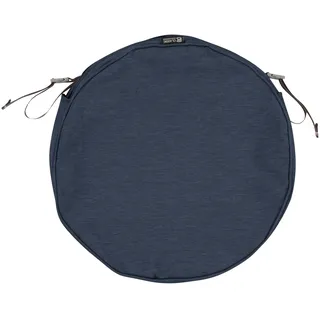 Classic Accessories Montlake Wasserabweisender Outdoor-Stuhl-Sitzkissenbezug, 38,1 x 5,1 cm, rund, Terrassenmöbel-Kissenbezug, Indigoblau, Terrassenmöbel-Kissenbezüge