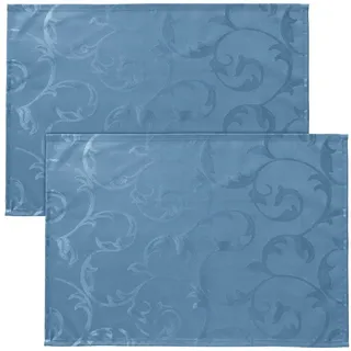 Erwin Müller Platzset Tischset "Greven" 2er-Pack, abwaschbar Uni/Ranke blau