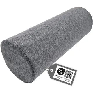 Tiga-Med Orthopädische Nackenrolle, Schaumstoff, Schwarz oder Anthrazit, 40x15cm, Abnehmbarer & waschbarer Bezug, für Nacken/Knie/Rücken, OEKOTEX Zertifiziert (5, Anthrazit)