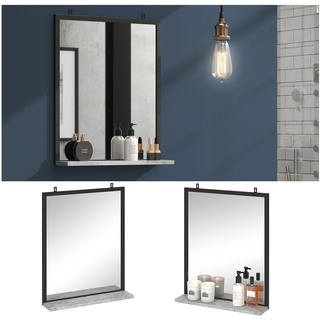 Vicco Badspiegel Fyrk Beton Badezimmerspiegel mit Ablage Wandspiegel für Bad