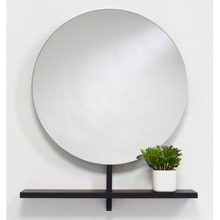 Casa Padrino Wandspiegel Luxus Spiegel / Wandspiegel mit Ablage Schwarz 100 x 20 x H. 115 cm - Luxus Möbel