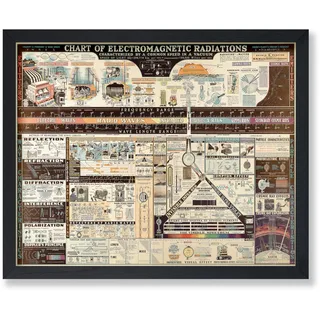 Poster Master Vintage-Wissenschaftsposter – Retro-Physikdruck – 20.3x25.4 cm ungerahmte Wandkunst – Geschenk für Lehrer, Freund – Diagramm der elektromagnetischen Strahlung, Wohnheim, Büro