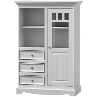 Xlmoebel Vitrine Holzregal im Landhausstil mit Wandregalen und Bücherschrank (1-St., Bücherregal) Hergestellt in Europa weiß