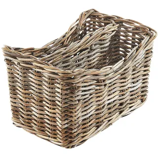 Kobolo Zeitungsständer Magazinsammler aus Rattan 2 Fächer Kubu Grey
