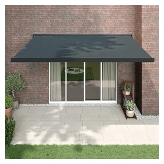 furnicato Markise Einziehbar Anthrazit 4x3 m Stoff und Aluminium (1-St) schwarz