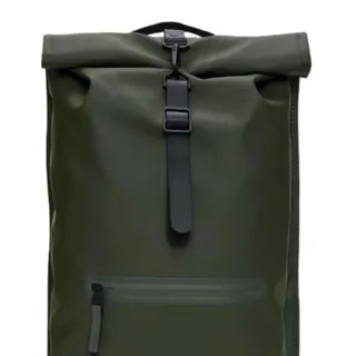 Rains Rolltop Rucksack Grün