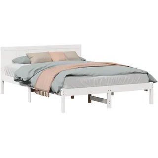 vidaXL Bettgestell 140 x 200 cm Weiß