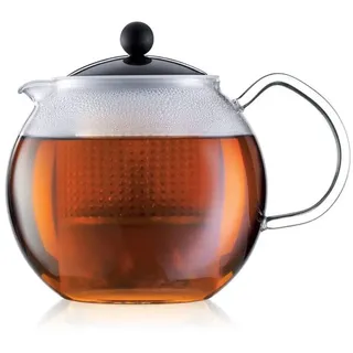 Bodum ASSAM Teebereiter (Glasgriff, Farbiger Deckel, Permanent Kunststofffilter, 1, 0 liters) schwarz