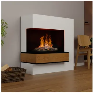 GLOW FIRE Elektrokamin Planck Hoch Wasserdampf Kamin, Standkamin, Elektrischer Kamin, Wasserdampfkamin mit 3D Feuer und Knisterfunktion