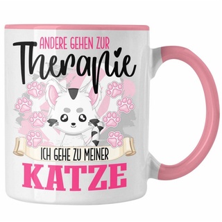 Trendation Tasse Trendation - Katze Tasse Geschenk für Katzen Mama Katzenbesitzerin The rosa