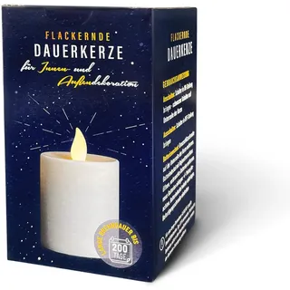 DECOTREND LED Grabkerze - Grabkerze - 200 Tage Brenndauer - Batterie inklusive - Weiß