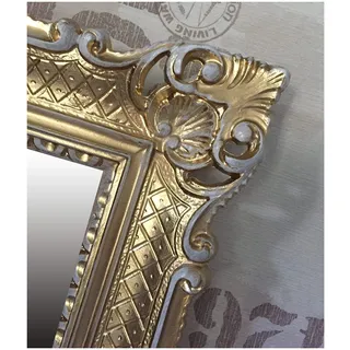 Lnxp WANDSPIEGEL BAROCKSPIEGEL Spiegel IN Gold WEIß DUALCOLOR 90x70 cm ANTIK BAROCK Rokoko Shabby CHIC Renaissance JUGENDSTIL Retro Design MIT ORNAMENTVERZIEHRUNGEN LUXURIÖS PRUNKVOLL 58SP