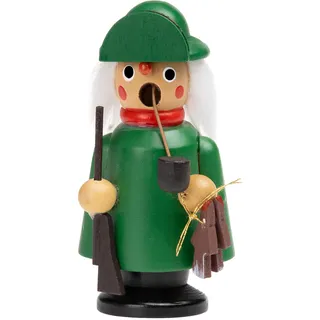 SIKORA Kuttenmännchen Mini Räuchermännchen aus Holz Räucherfigur Deko Weihnachtsfigur - RM-K, Farbe/Modell:K06 Jäger grün, Höhe in cm:Höhe ca. 9 cm