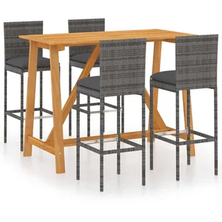vidaXL Gartenbar Set 5-tlg. Grau