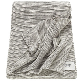 Schöner Wohnen Kollektion Kuscheldecke aus Baumwolle MELANGE Decken & Kissen Silber