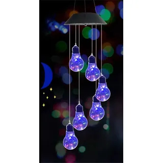 Solar Windspiel Outdoor LED Farbwechsel Solarleuchten Romantisches Dekor für Patio Garden Yard Home (Bulb)