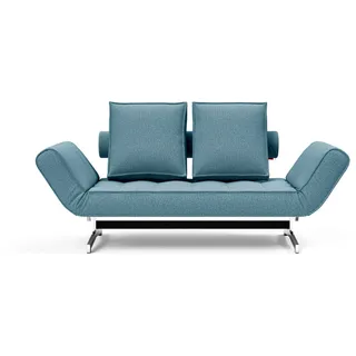 Innovation Living Schlafsofa Ghia Chrom Stoff Light Blue
