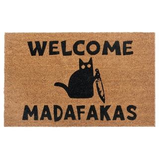 Fußmatte Mix Mats Kokos Welcome Madafakas, HANSE Home, rechteckig, Höhe: 15 mm, Kokos, Schmutzfangmatte, Outdoor, Rutschfest, Innen, Kokosmatte, Flur braun