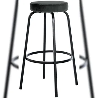 DELUKE® Barhocker KOELN - Dunkelgrau, Samt | Barhocker ohne Lehne Barstuhl Tresenhocker Tresenstuhl Kneipenhocker Kneipenstuhl
