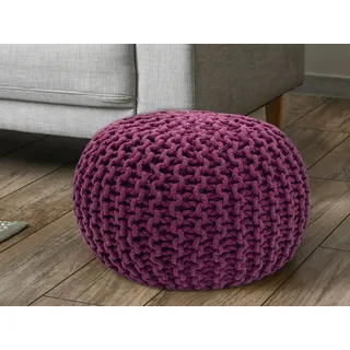 Casamia Pouf Pouf Sitzhocker Strick Jute Velour Strickhocker Bodenkissen nachhaltig beige|blau|braun|gelb|grau|grün|lila|rot|schwarz|silberfarben