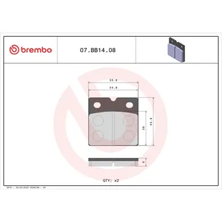 Brembo Bremsbelagsatz, Scheibenbremse 07BB1408