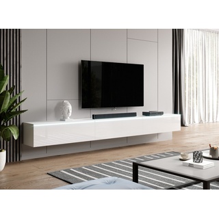 Furnix Sideboard BARGO Lowboard hängend TV-Board B300 x H34 x T32 cm (3 x 100 cm), geräumig mit 6 Fächern weiß