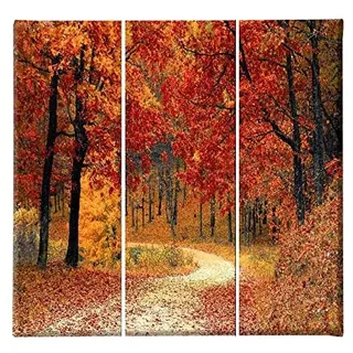 Homemania HM203PKNV-190 Bild Baum – 3-teilig – Natur und Landschaft – für Wohnzimmer, Schlafzimmer, Mehrfarbig, Polyester, Holz, 69 x 3 x 50 cm