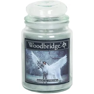 Woodbridge Große Duftkerze im Glas mit Deckel | Magical Unicorn | Duftkerze Patschuli | Kerzen lange Brenndauer | Raumduft für Zuhause | Kerze 2 Docht