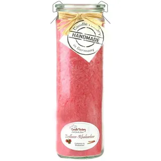 Candle Factory Erdbeer-Rhabarber Duftkerze 21 cm rot