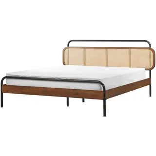 Beliani Boussicourt 160 x 200 cm Dunkelbraun/Schwarz