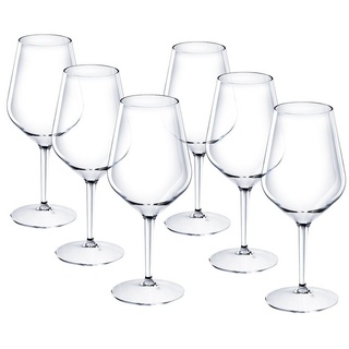 Doimoflair Weinglas DoimoFlair Weingläser aus Kunststoff bruchsicher Plastik weiß