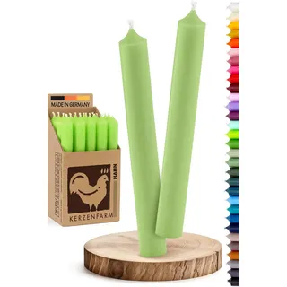 Stabkerzen 10 Stück Tafelkerzen durchgehend gefärbt Spitzkerzen für die Tisch-Deko zur Hochzeit Weihnachten & Party Farbe: Jade Grün/Hellgrün Höhe: 18cm